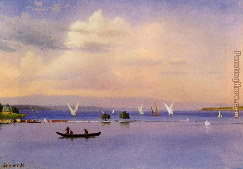 On the Lake painting - Albert Bierstadt On the Lake art painting